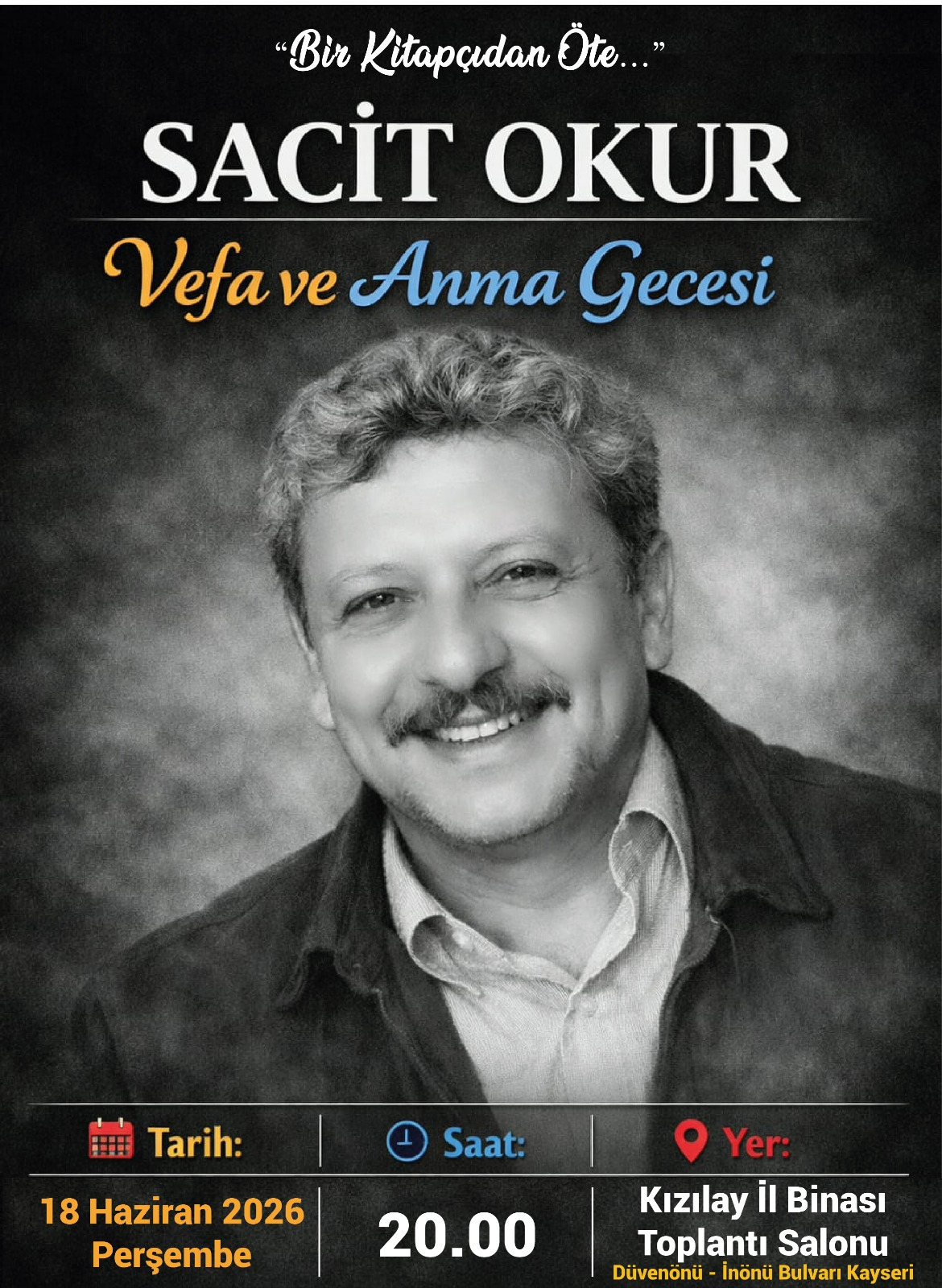 Sacit Okur — Vefa ve Anma Gecesi afişi